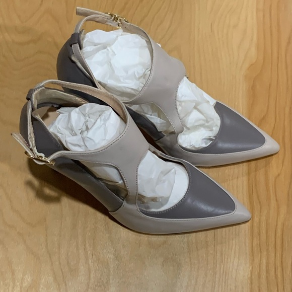 Grey Italian Leather Heels by OYSBY London  US Size 6.5 - Picture 5 of 7